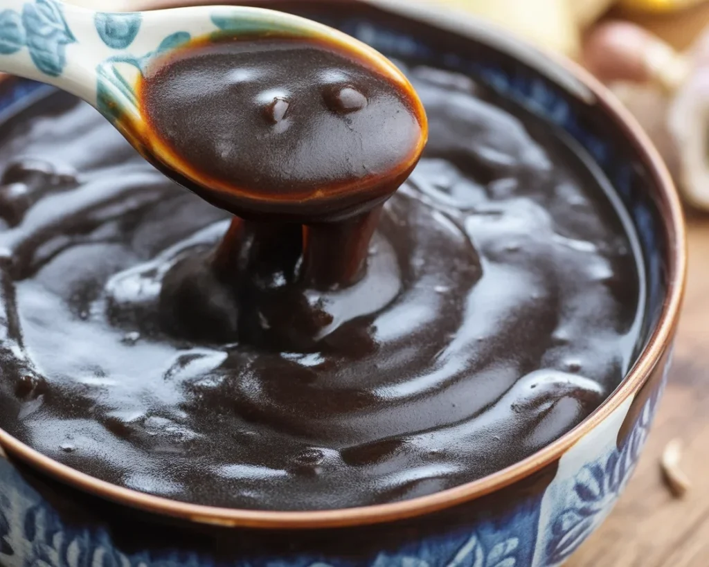 Sos teriyaki w butelce, idealny do dań kuchni japońskiej.