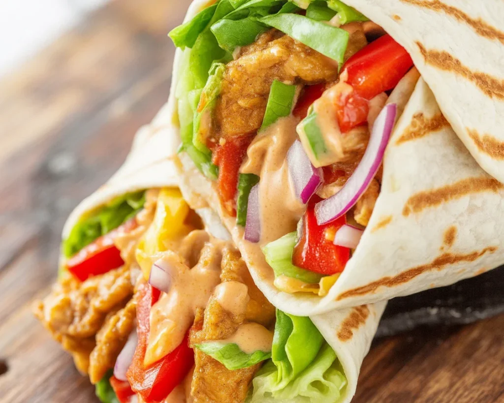 Tortilla z kurczakiem i warzywami na ciepło - szybki przepis na smaczną przekąskę.